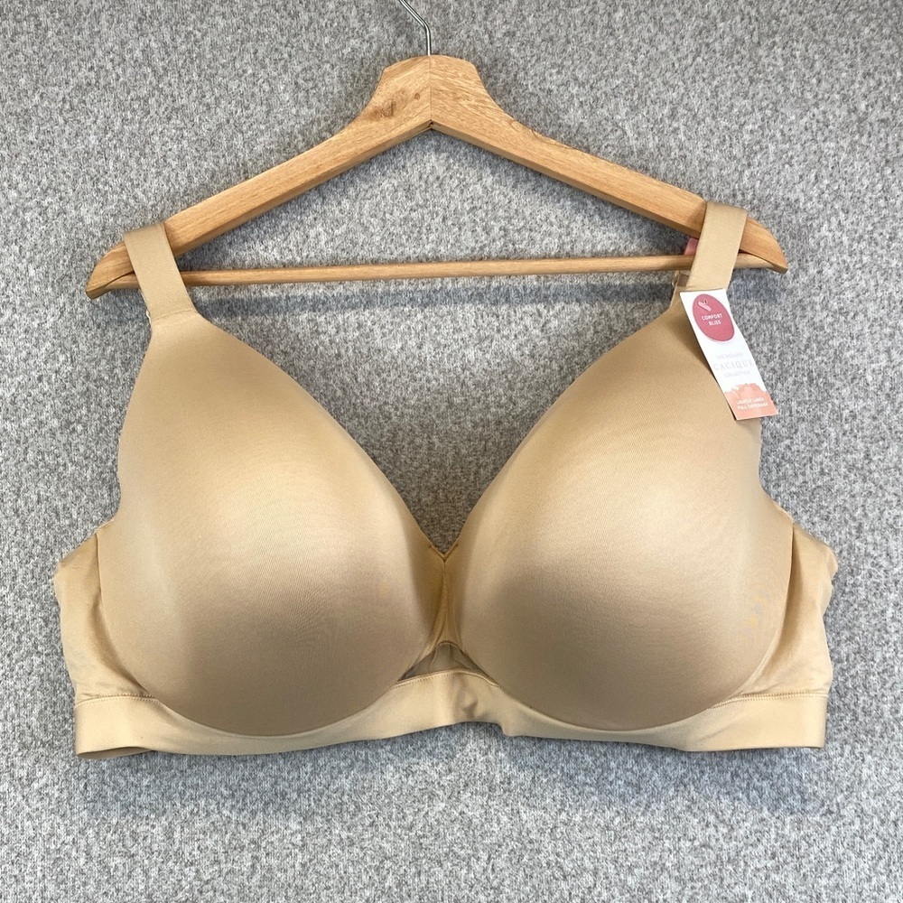 Cacique Comfort Bliss lightly lined full coverage bra 44 DDD underwire smooth